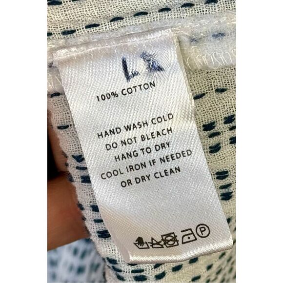 Lilla P V-Neck Peplum Summertime Soft Cotton Dark & Light Blue Mini Dress Small - Picture 5 of 9